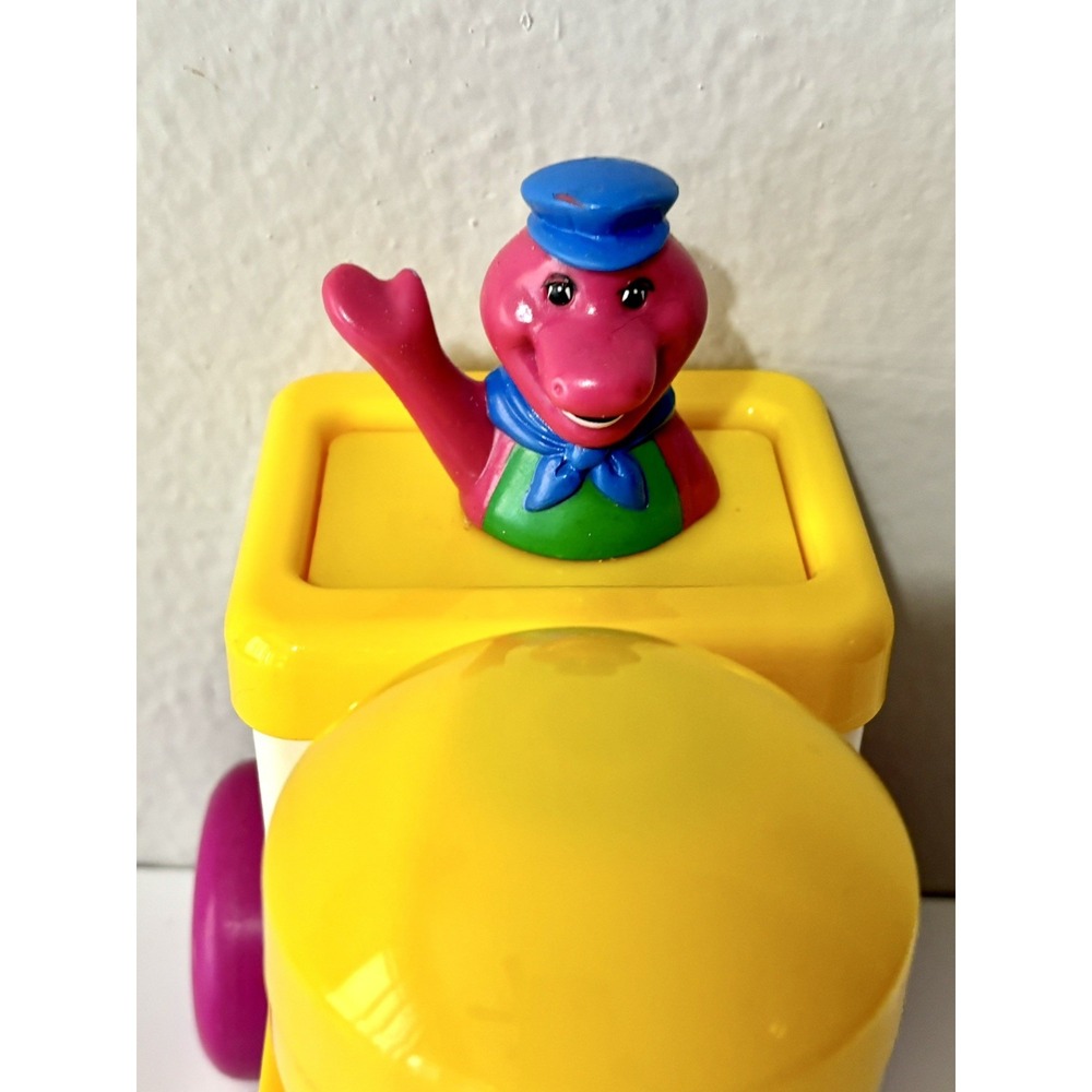Barney The Dinosaur Train Push and Go Vintage 90s Toy Engine Kid Powered 1994 - Picture 6 of 7